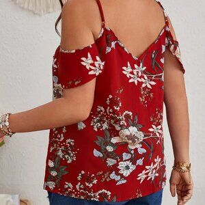Shein Curve floral cold shoulder cami blouse size 5x